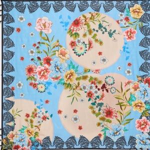 Johnny Was Multicolor Floral Silk Scarf